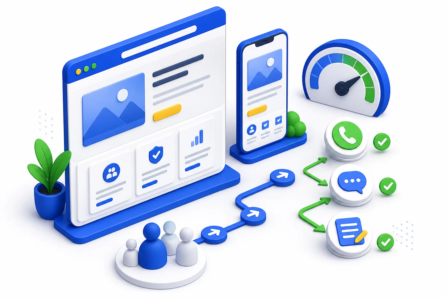 Ilustração do trabalho de criação de sites